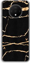Case Company® - OnePlus 7T hoesje - Gouden marmer - Soft Cover Telefoonhoesje - Bescherming aan alle Kanten en Schermrand