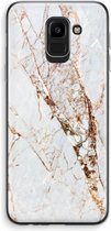 Case Company® - Samsung Galaxy J6 (2018) hoesje - Goud marmer - Soft Cover Telefoonhoesje - Bescherming aan alle Kanten en Schermrand