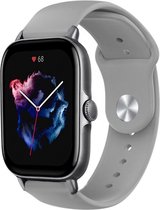 Siliconen Smartwatch bandje - Geschikt voor  Amazfit GTS 3 sport band - grijs - Strap-it Horlogeband / Polsband / Armband
