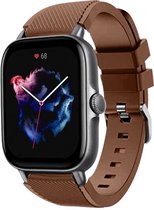 Siliconen Smartwatch bandje - Geschikt voor  Amazfit GTS 3 siliconen bandje - koffiebruin - Strap-it Horlogeband / Polsband / Armband