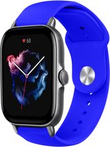 Siliconen Smartwatch bandje - Geschikt voor  Amazfit GTS 3 sport band - blauw - Strap-it Horlogeband / Polsband / Armband