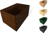 Floranica Houten Bloempot lariks hout plantenbak Houten bloembed bloembakken drainage gaten Vierkante balkonbak terras of balkon 50cm x 35cm x 28cm Bruin