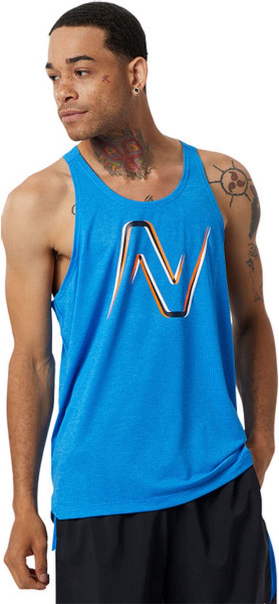 New Balance Impact Run Singlet Heren sportshirts – Mannen Blauw