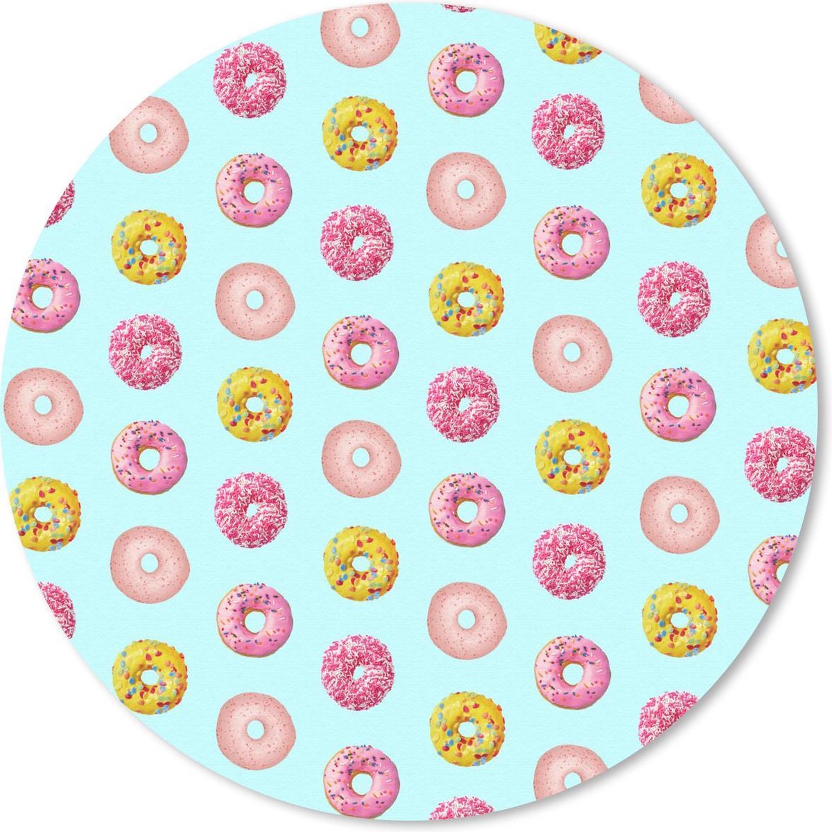 Muismat rond 20x20 cm - Mousepad Kleuren - Patroon - Donut - Ronde muismatten