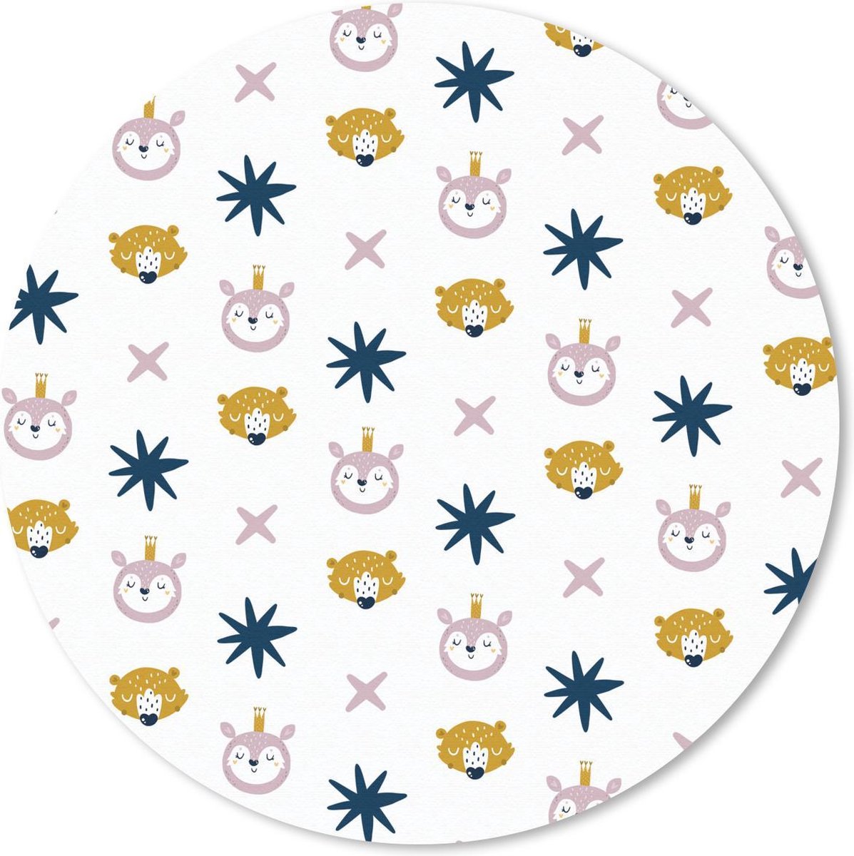 Muismat rond 30x30 cm - Mousepad Dieren - Patroon - Vormen - Ronde muismatten