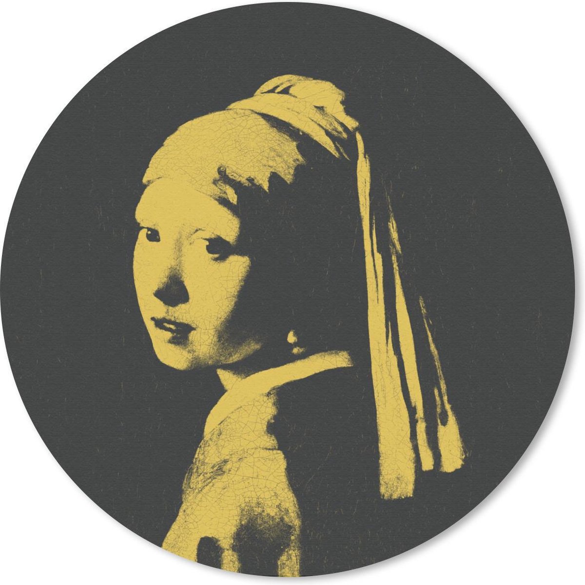 Muismat rond 30x30 cm - Mousepad Het meisje met de parel - Vermeer - Kunst - Ronde muismatten