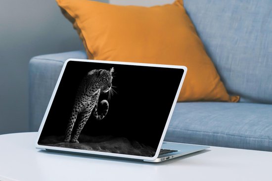 Sticker ordinateur portable - 12,3 pouces - Léopard - Zwart - Wit