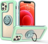 Crystal PC + TPU schokbestendig hoesje met 360 graden roterende ringhouder voor iPhone 11 Pro Max (Matcha Green + Finland Green)