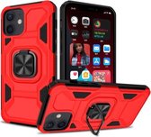 Knight Cool Series pc + TPU schokbestendig hoesje met magnetische ringhouder voor iPhone 12 mini (rood + zwart)