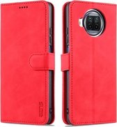 Voor Xiaomi Redmi Note 9 Pro 5G AZNS Huid Voelen Kalf Textuur Horizontale Flip Lederen Case met Kaartsleuven & Houder & Portemonnee (Rood)