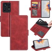 Voor Xiaomi Mix 4 Dual-side magnetische gesp horizontale flip lederen tas met houder & kaartsleuven & portemonnee (rood)