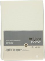 Briljant Home Hoeslaken Jersey Split Topper 180 x 220 - Off White