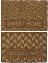 Deurmat DKD Home Decor Bruin PVC Vezel Geometrisch (2 pcs) (60 x 40 x 1.5 cm)