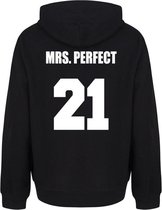 MR & MRS PERFECT couple hoodies zwart (MRS - maat XL) | Gepersonaliseerd met datum | Matching hoodies | Koppel hoodies