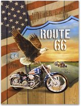 Mother Road Route 66 - Metalen Bord Met Reliëf - 43 x 31 cm