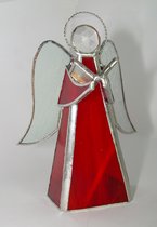 Tiffany Beschermengel  rood- cadeau- Beschermengel- uit eigen atelier.