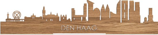 Standing Skyline Den Haag Eikenhout - 60 cm - Woondecoratie design - Decoratie om neer te zetten en om op te hangen - Meer steden beschikbaar - Cadeau voor hem - Cadeau voor haar - Jubileum - Verjaardag - Housewarming - Interieur - WoodWideCities