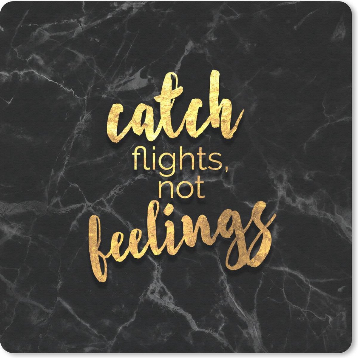 Muismat 30x30 cm - Mousepad Quote - Travel - Marmer print - Muismatten