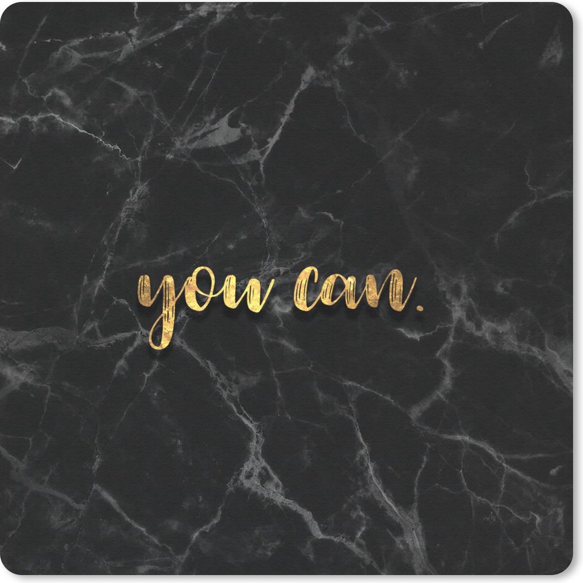 Muismat 20x20 cm - Mousepad Quotes - Motivatie - Goud - Marmer print - Muismatten