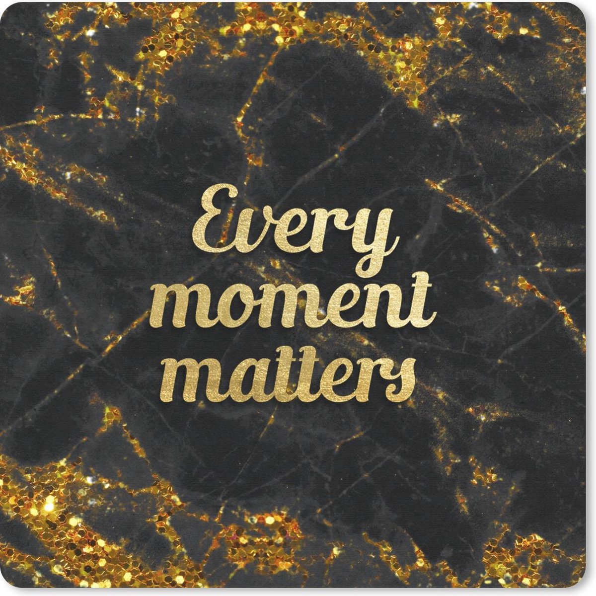 Muismat 30x30 cm - Mousepad Quote - Goud - Glitter - Marmer print - Muismatten