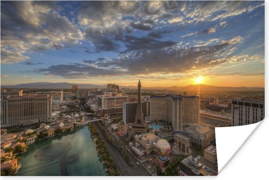 Poster Zonsopkomst - Las Vegas - Stad - 30x20 cm