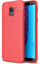 Samsung Galaxy J6 (2018) Hoesje - Mobigear - Luxury Serie - TPU Backcover - Rood - Hoesje Geschikt Voor Samsung Galaxy J6 (2018)