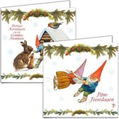 Rien Poortvliet Kabouter kerstkaartenboxje - set 3 - 4x5 stuks