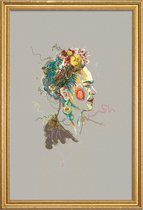 JUNIQE - Poster met houten lijst Frida 2 -13x18 /Kleurrijk