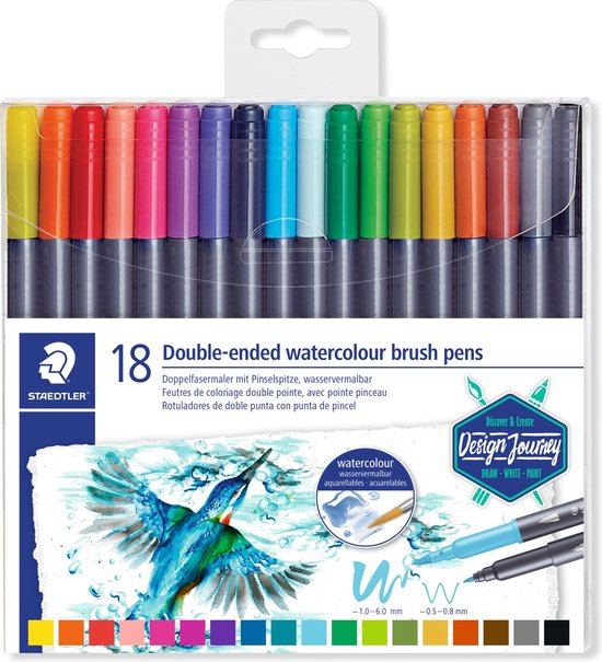 Staedtler Design Journey Dubbele Brush Pen Met Penseelpunt Set 18 St Bol Com
