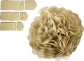 pompons zijdepapier 20-24-30 cm goud 3-delig