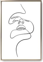 Abstracte Lady Lijntekening Print Poster Wall Art Kunst Canvas Printing Op Papier Living Decoratie 15X20cm Multi-color