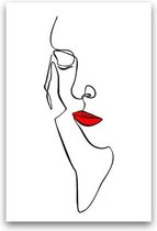 Abstracte Lady Lijntekening Print Poster Wall Art Kunst Canvas Printing Op Papier Living Decoratie 60X80cm Multi-color