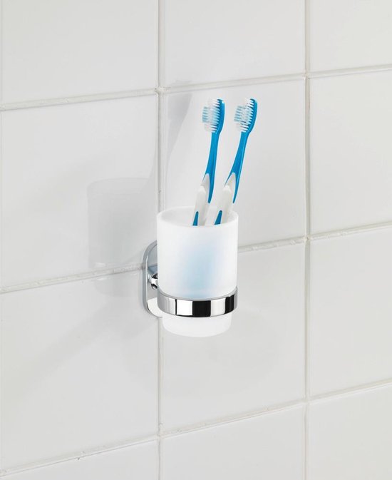 Wenko Tandenborstelhouder Uno Puerto Rico 10 Cm Zink/glas Wit