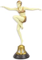 Bronzen beeld - Con Brio, Zwemster - Geverfs - 45,4 cm hoog