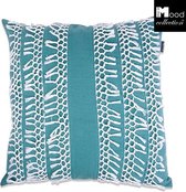 In The Mood Fringle Kussen 50 x 50 x 10 cm - Div Kleuren - 2 stuks - Turquoise