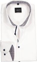 VENTI modern fit overhemd - wit twill (contrast) - Strijkvrij - Boordmaat: 41