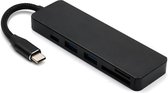 Répartiteur USB & Lecteur de Carte SD - Hub USB 3.0 - 2 Portes - Connexion USB-C - Aluminium - Zwart