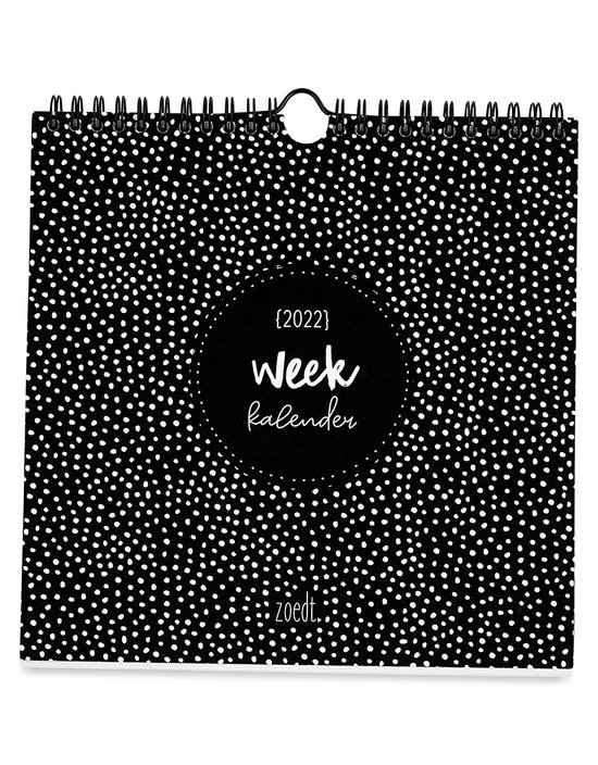 Geelachtig Professor winkel Zoedt kalender 2022- weekkalender - 21x21cm - ringband - zwart wit | bol.com