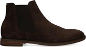 Manfield - Heren - Donkerbruine suède chelsea boots - Maat 40