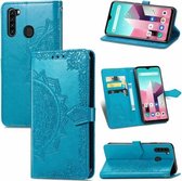 Voor Blackview A80 Pro Mandala Bloem Reliëf Horizontale Flip Lederen Case met Houder & Drie Kaartsleuven & Portemonnee & Lanyard (Blauw)