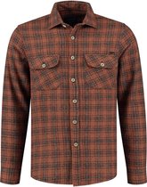 Gabbiano Overhemd Flannel Overhemd Met Ruit Structuur 331800 Rusty Brown Mannen Maat - XL