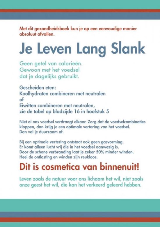 Je Leven Lang Slank - cover