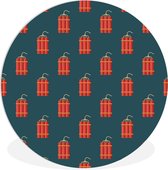 WallCircle - Wandcirkel ⌀ 60 - Design - Dynamiet - Rood - Ronde schilderijen woonkamer - Wandbord rond - Muurdecoratie cirkel - Kamer decoratie binnen - Wanddecoratie muurcirkel - Woonaccessoires