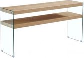 Eettafel - console table glass mdf 160x45x80 light brown - bruin