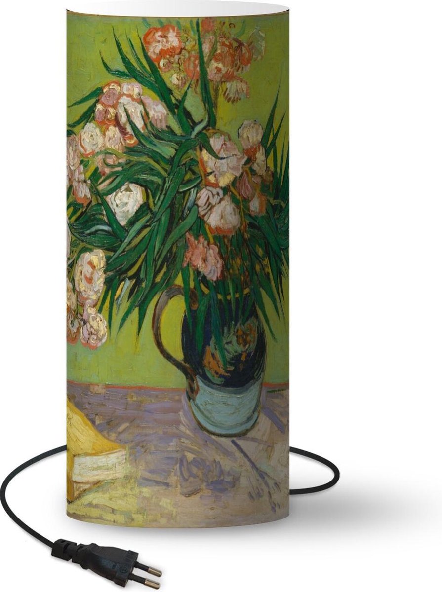 Lamp - Nachtlampje - Tafellamp slaapkamer - Oleanders - Vincent van Gogh - 54 cm hoog - Ø22.9 cm - Inclusief LED lamp