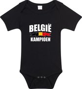 Belgie kampioen fan rompertje zwart jongens en meisjes - kraamcadeau - babykleding - EK/ WK romper / outfit 80 (9-12 maanden)