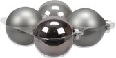 4x stuks kerstversiering kerstballen titanium grijs van glas - 10 cm - mat/glans - Kerstboomversiering