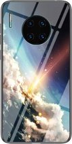 Voor Huawei Mate 30 Pro Sterrenhemelpatroon Gehard Glas + TPU Schokbestendige Beschermhoes (Heldere Sterrenhemel)