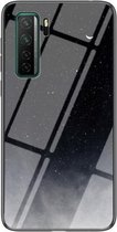 Voor Huawei nova 7 SE Sterrenhemelpatroon Gehard Glas + TPU Schokbestendig Beschermhoes (Starry Sky Crescent)