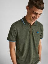 Jack & Jones Poloshirt Jcocharming Turk Polo Ss Noos 12187924 Forest Night/turk Melan Mannen Maat - XL